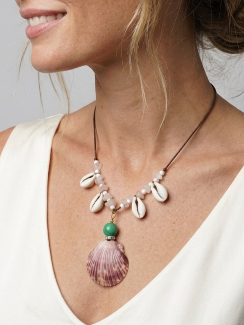 Seashell Necklace Scallop Shell Coastal Boho Cowrie Choker Mermaid Beach Jewelry